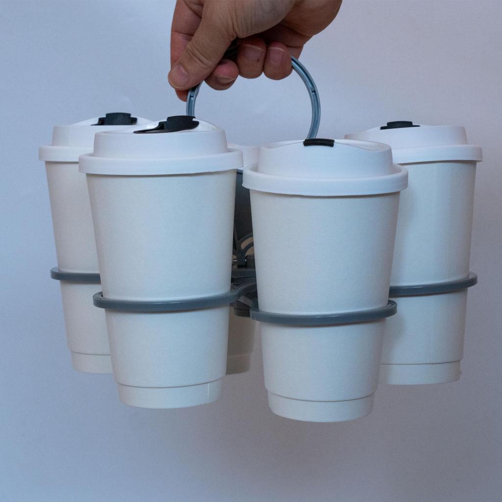 Foldable Rotating Cup Holder for Coffee, Wine, or Cocktail Glasses - Creative Petal Shape, Multifunctional Handle & Carrier