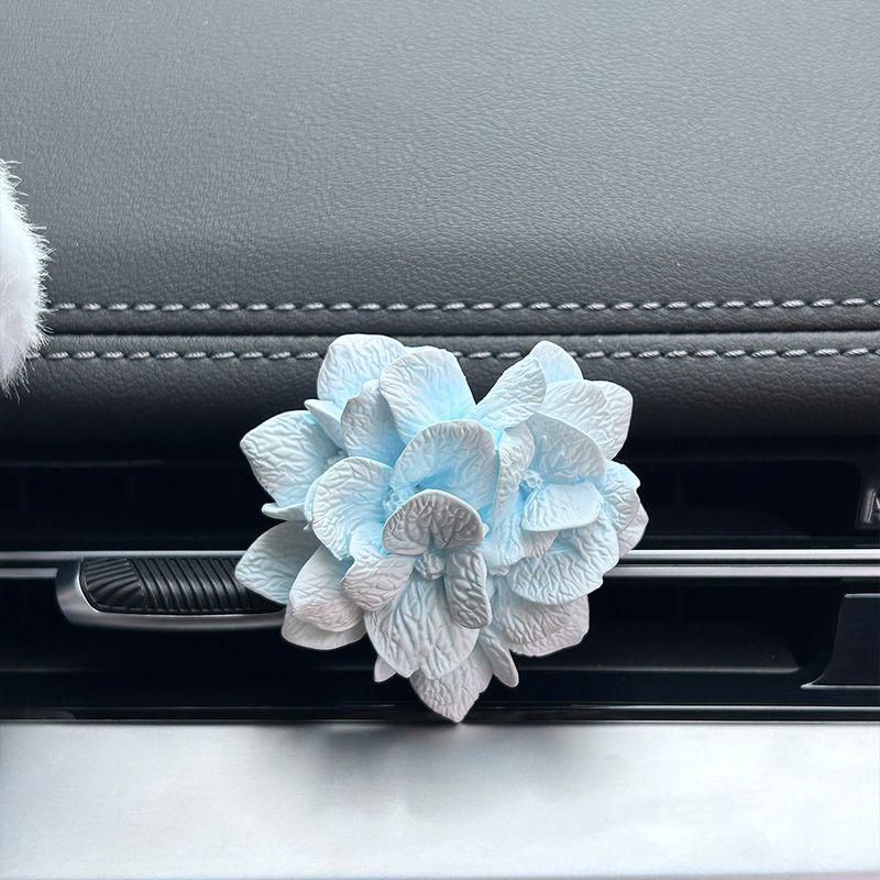 

Car Air Freshener for Air Conditioning Vent, Car Interior Decoration, High-End Austin Rose Aroma Diffuser Ornament Blue Heart Hydrangea(Send Essential Oil)