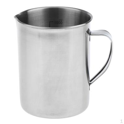Stainless Steel Liquid Measuring Scale Cup Jug Pour Beaker Kitchen , 1000ml