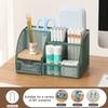 Seven-grid Metal Hollowing Process Organization Multi-functional Combination Pen Holder Korean Stationery Desktop Storage Case