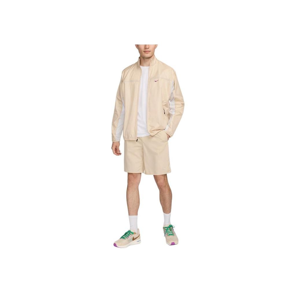 Nike Solid Color Low Waist Elastic Slim Fit Straight Leg Casual Shorts Men shorts Beige HF4638-126