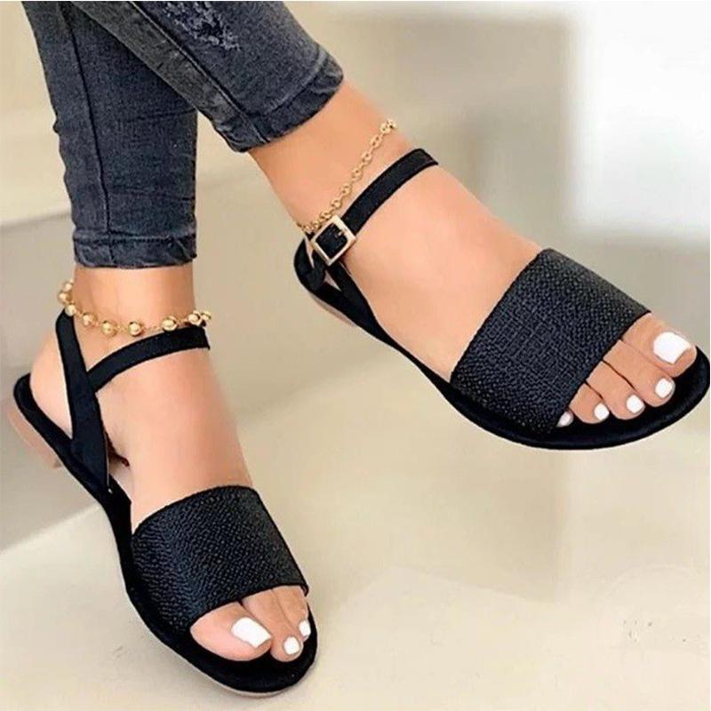 fashion Women Sandals Classics Ankle Strap Summer Sandals Flat Shoes For Women Lightweight Flats Sandalias Mujer Casual Summer Footwear