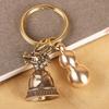 Zodiac Brass Keychain with Copper Bell Pendant - Small Charm Jewelry