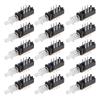 Push Button Switch DPDT 6 Pin 1 Position Self-Locking Black 15pcs