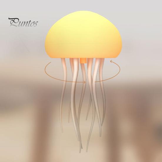 Night Light Voice Control Jellyfish Lamp with Dancing Legs Soft Glow Rechargeable RGB Gradient Jellyfish Bedside Lamp Decor