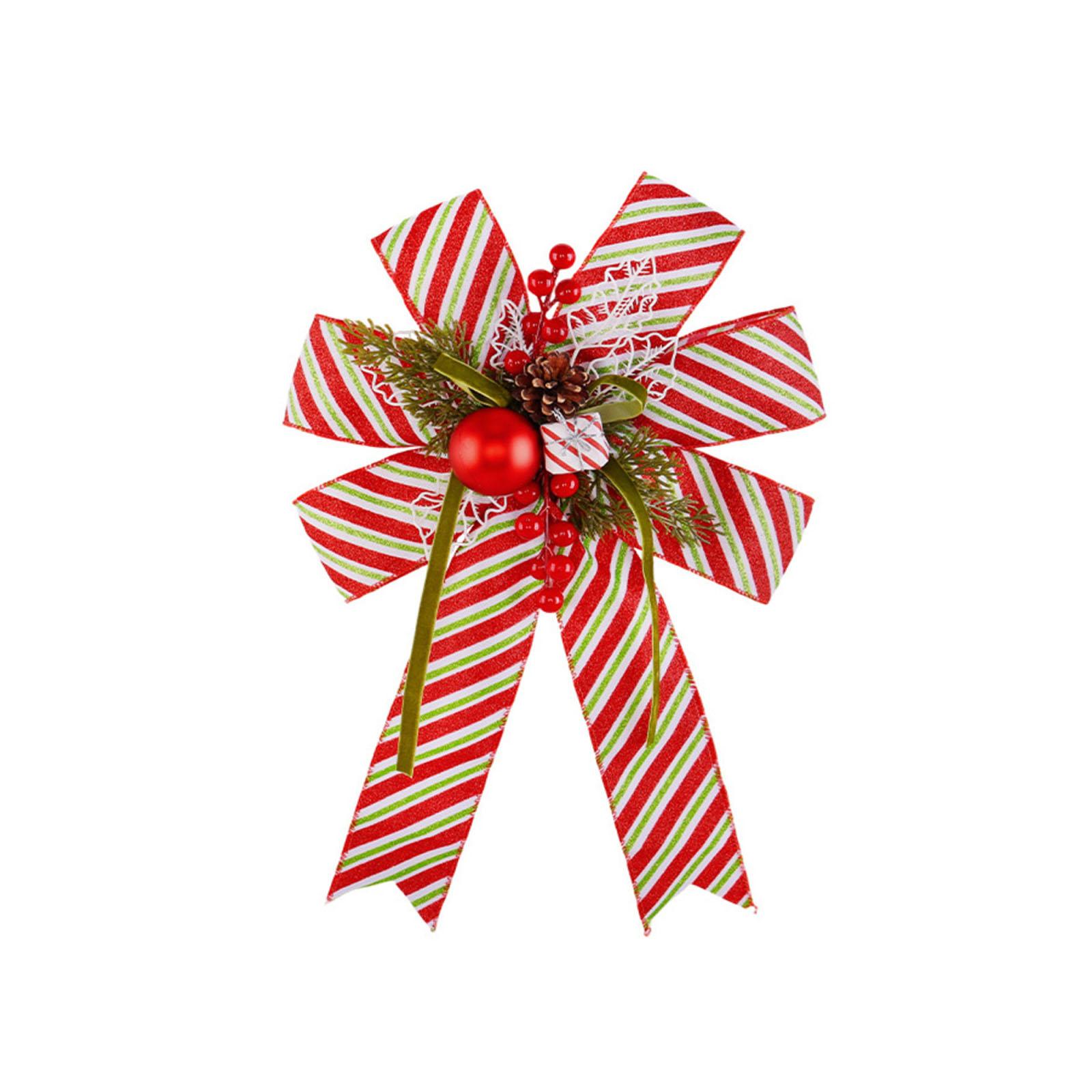 

Рождественские украшения Высококачественный золотой бархатный бант Рождественский флокированный бант Большой красный One Size