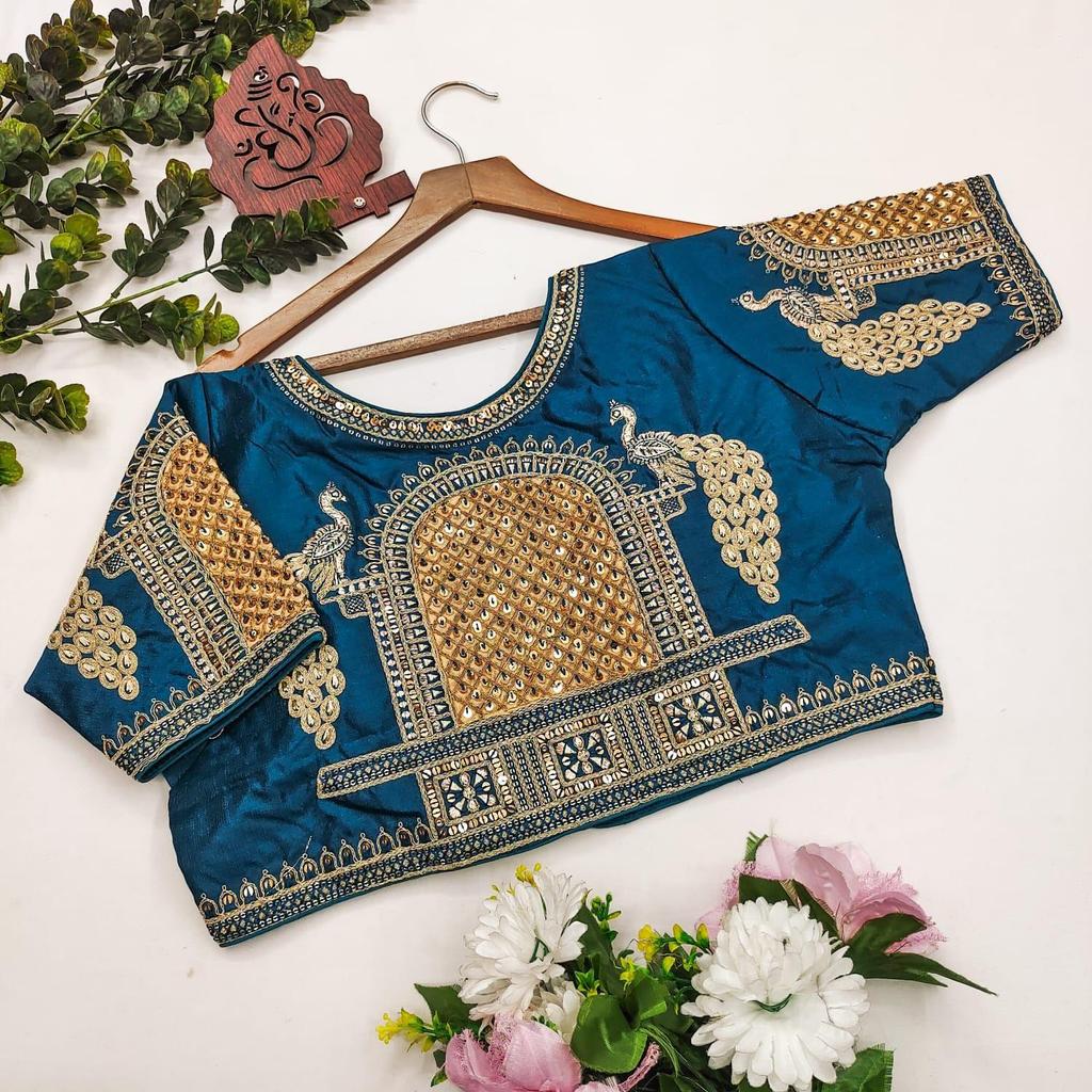 Schwere Braut-Hochzeitsbluse| Bluse zum Tragen mit einem Sari (Größe 46RU, Blusengröße kann auf 52RU vergrößert werden)