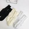 Ruffle JK Women's Mid-Calf Lace Socks - Sweat-Absorbing, Thin, Bubble Cuff, Casual Spring/Summer Versatile Design