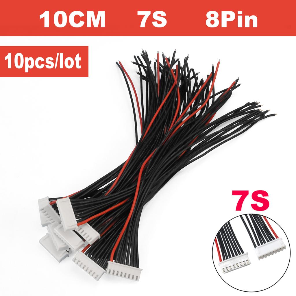 10pcs/lot 1S 2S 3S 4S 5S 6S 7S 8S Lipo Battery Balance Charger Cable IMAX B6 Connector Plug Wire 30 20 15 10cm Single Head Wire