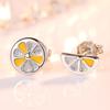 Fashion Earrings Round Rings Resin Crystal Epoxy Geometric Small Fresh Jewelry Stud Earrings