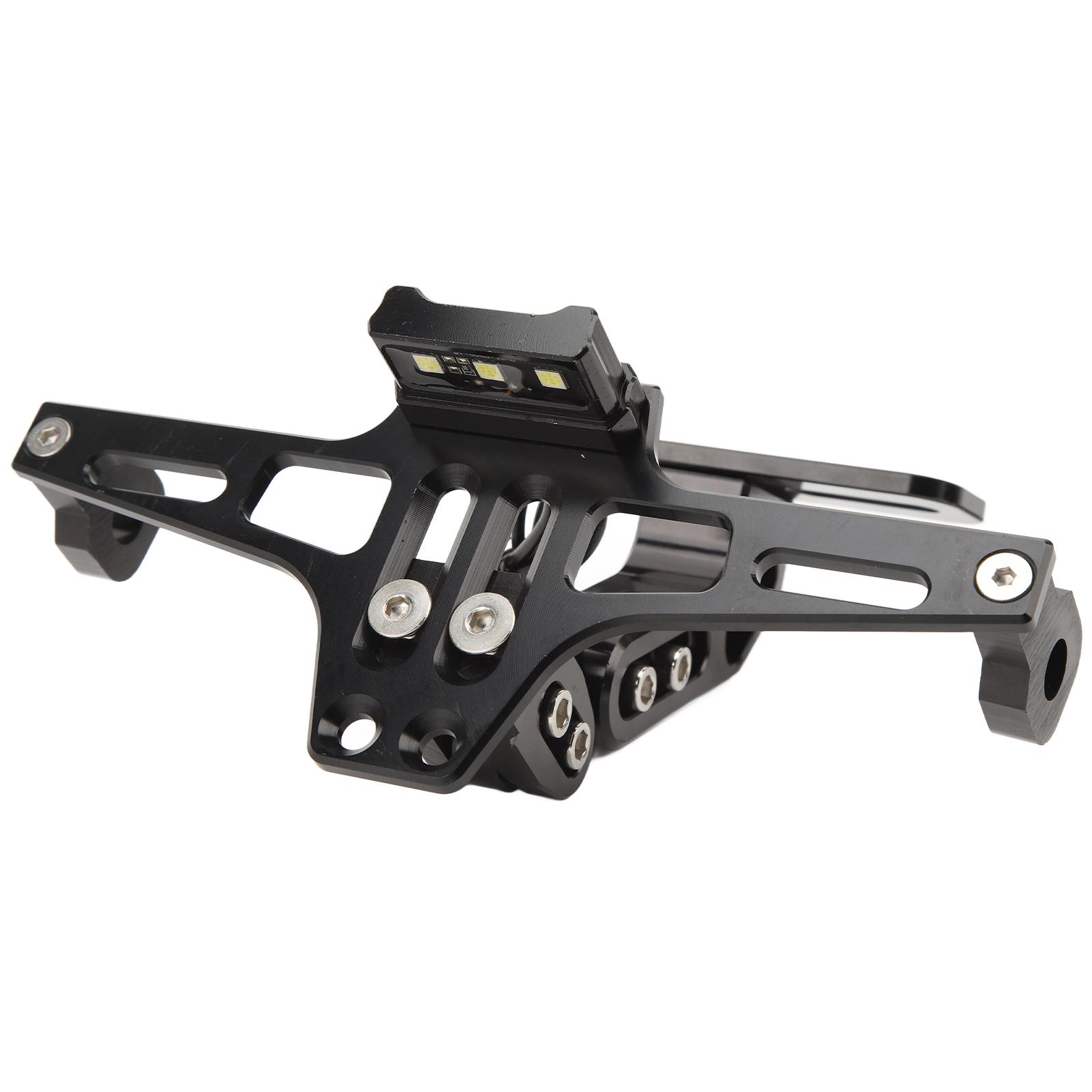 

Motorcycle License Plate Bracket with LED Light Precise Shockproof Fit for 4in Base Road‑Legal Motorbike