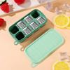 PRETYZOOM Silicone Ice Cube Tray with Lid, Easy Release Freezer Tray for Ice and Food Storage, 8-Cube Green Mold for Freezing Drinks, Juices, and