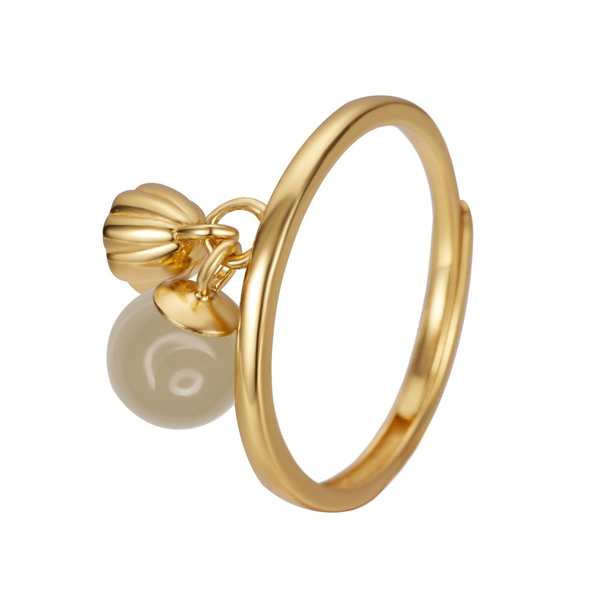 

Кольцо с лотосом из стерлингового серебра S925, женская династия, винтажное ювелирное изделие с лотосом, премиум-нефрит Хотан opening adjustable