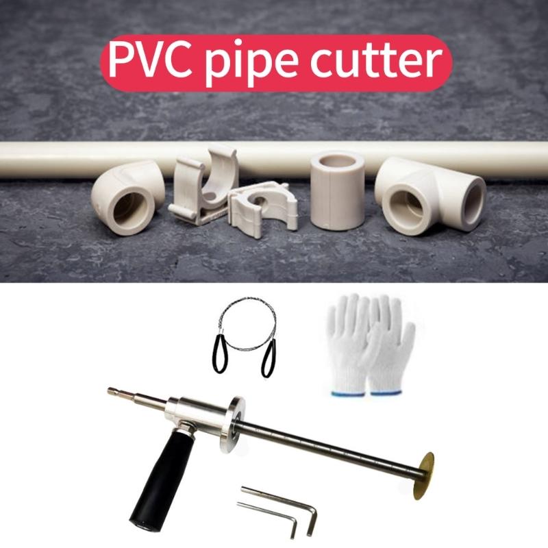 Inside Pipe Cutter for PVC Pipe Inside Pipe Cutter with Handle Stainless Steel Internal Pipe Cutter Tool Set Adjustable