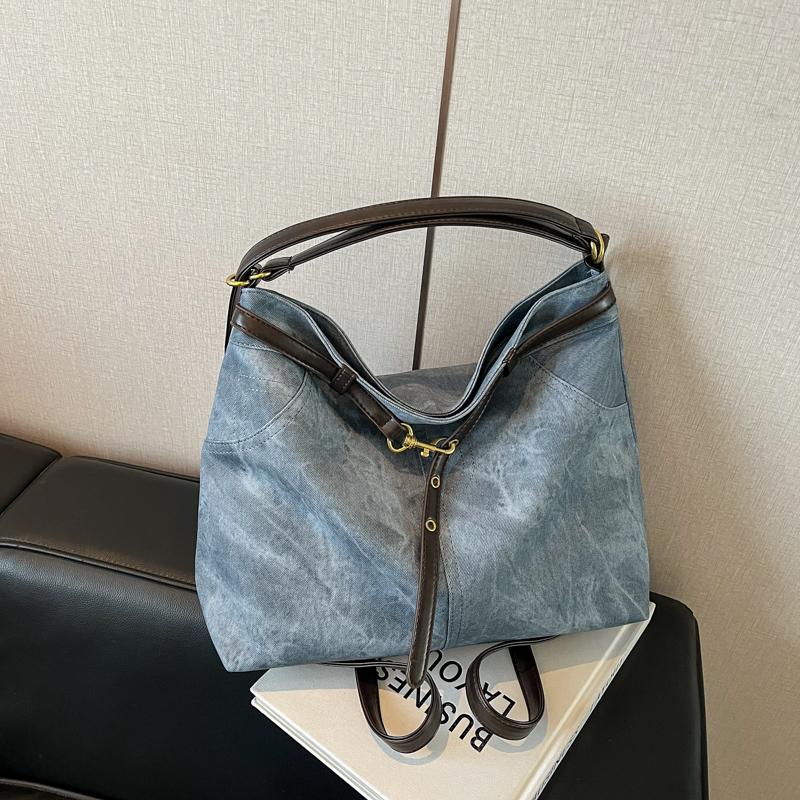 

Большая вместительная сумка-тоут из кожи для женщин, многофункциональный рюкзак для поездок на работу синий