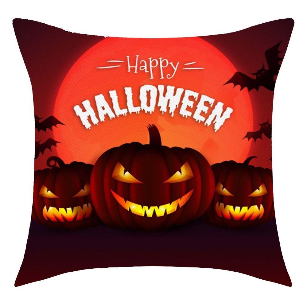 Castle Bat Pattern Halloween Pumpkin Pillowcase Printing Halloween  Cushion Cover Horror   Car