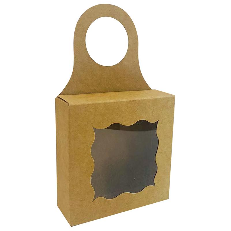 

WTEMPO 50 шт. подвесные коробки для бутылок вина с прозрачным волнистым окошком, подарочные коробки из крафт-бумаги, подвесные коробки для угощений из шампанского, мини-коробки для колбасных изделий 50pcs хаки