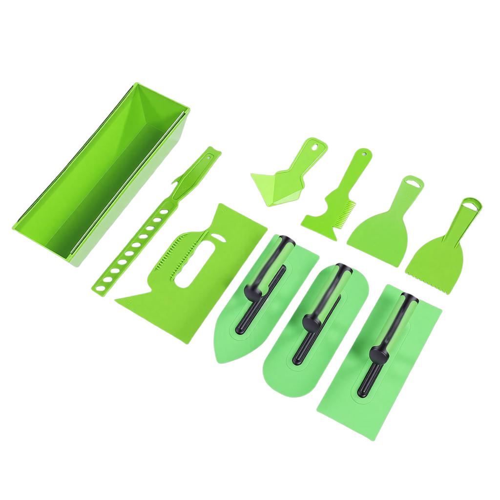 Plastic Trowel Kit Lightweight Ergonomic Handle Round Pointed Trowels Plastering Set with Storage Bag for Wall Finishing