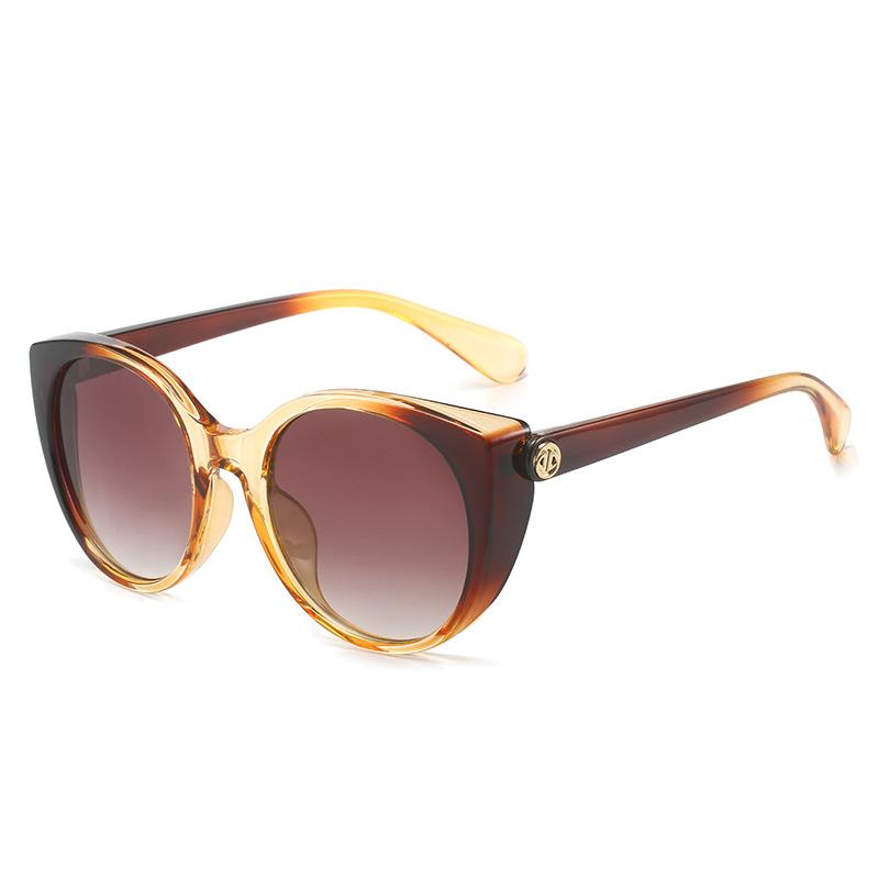 Large Frame Cat Eye Sunglasses, Personalized Colorful Contrasting Glasses, Women With The Same Sunglasses