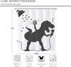 Funny Dinosaur Shower Curtain Kids Shower Curtains Set Cartoon Dino Raptor Silhouette Boys Bathroom Decor Fun Black White Fun