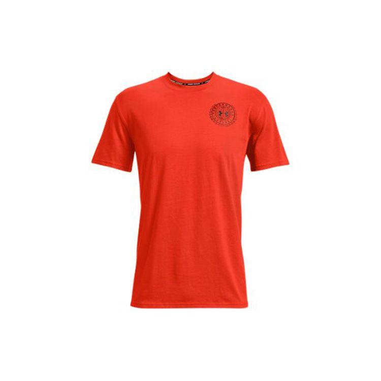 Under Armour Ua Alma Mater Crest Casual Breathable Sports Short Sleeve T-Shirt Men T-Shirt Red 1366471-296