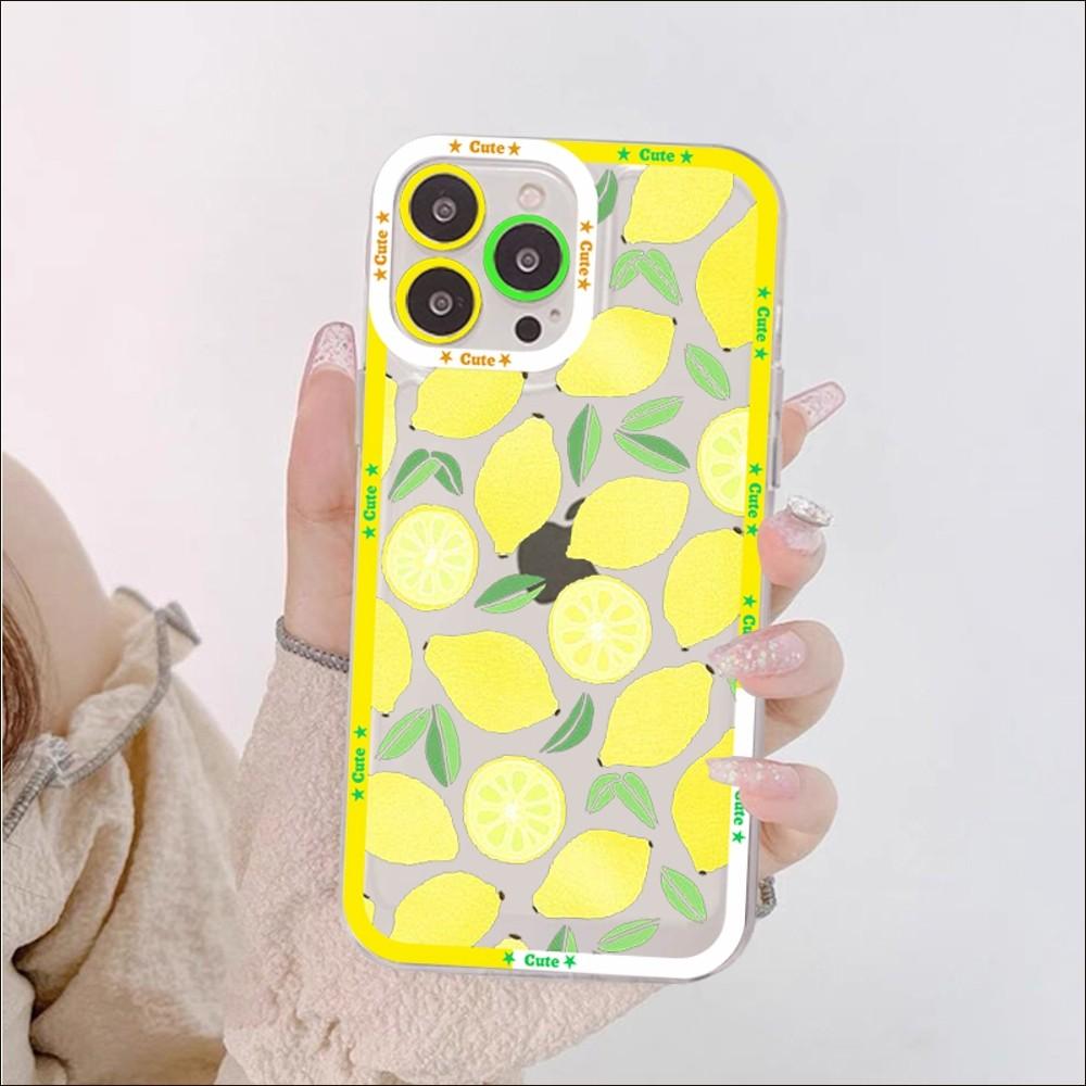 Fruit lemon Phone Case For iPhone 14 13 12 11 Pro Max XS X XR SE 2020 6 7 8 Plus Mini Protective Cover