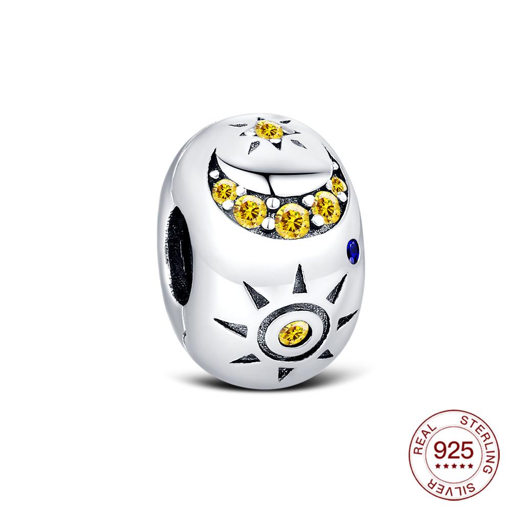 Copper Charm Stars Sun And Moon Pendant Diy For Classic Bracelet Women Fashion Jewelry Holiday Gifts