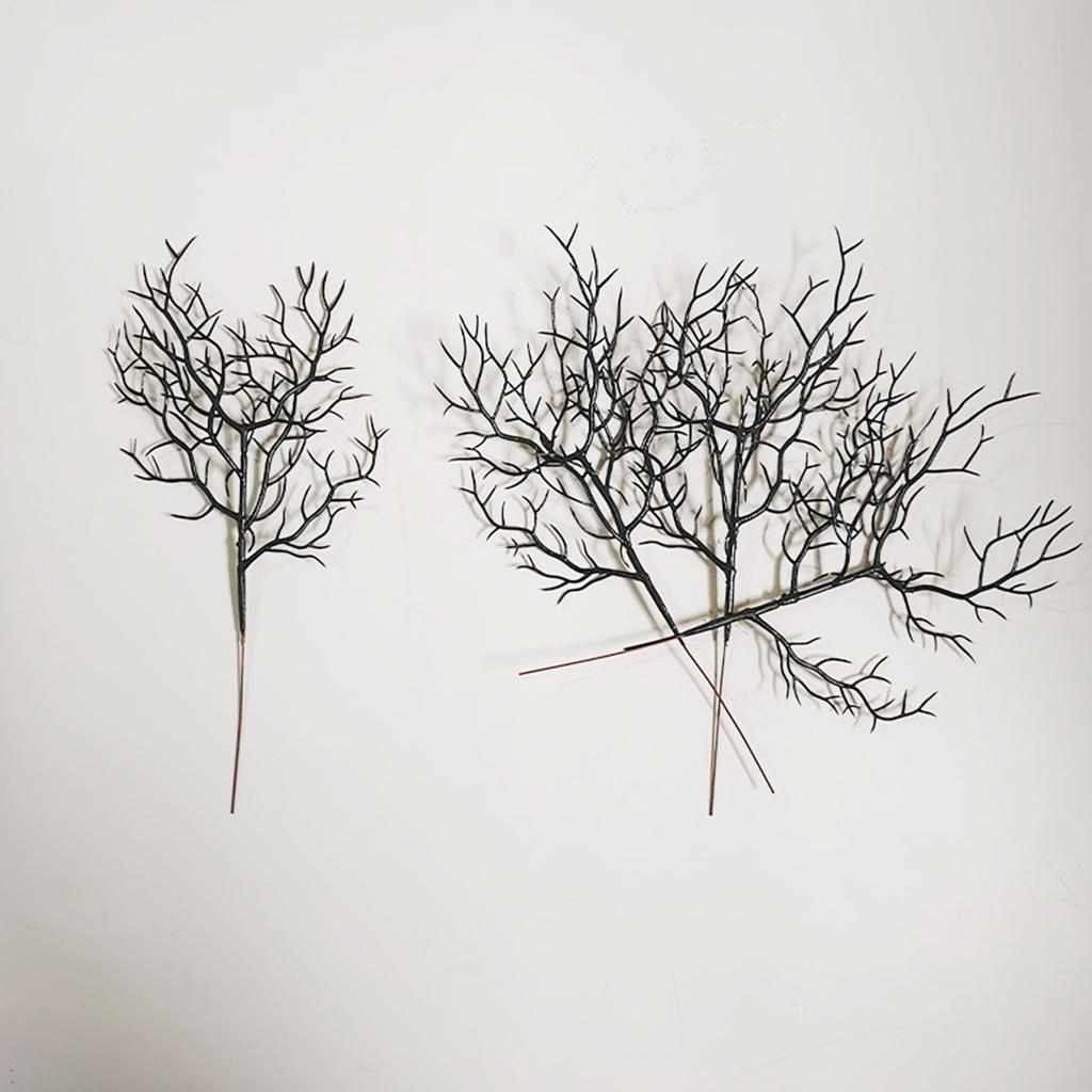 10pcs Black Halloween Artificial Dead Branch Antlers Shape Non-fading Artificial Plastic Tree Branch Realistic Exquisite