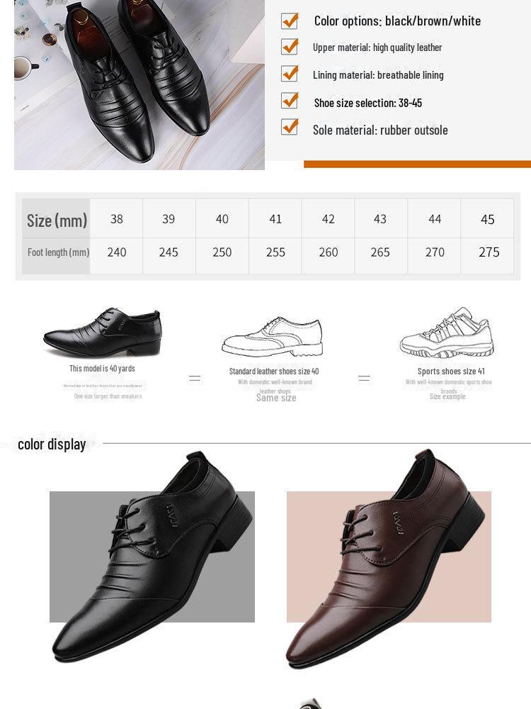 Pánské velké formální kožené boty na jaro a podzim – bílý britský styl, ideální pro podnikání, studiovou fotografii, ležérní nebo svatební oblečení.