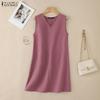 ZANZEA Women Casual V-Neck Summer Sleeveless Dress