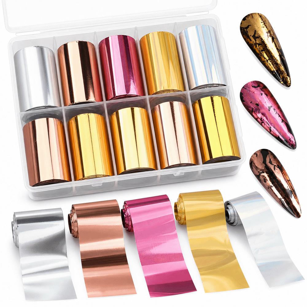 Laser Nail Stickers Gold Rose Gold Nail Art Stickers Professional Nail Decorations  Manicure DIY