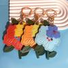 Peach Blossom Leather Keychain: Access Card Holder, Locator Cover, Gift Pendant