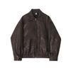 Retro Short Leather Jacket Men's Spring Loose Lapel Jacket Korean Style Trendy Distressed Leather Jacket