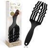 Nonoru Hairbrush, Dry Brush, Hair Brush, Comb, Pig Bristle, Nylon, for Men and Women (Black)