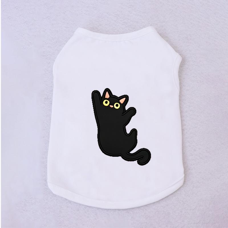Halloween Pet Vest Cute Black Cat Cartoon Print Sleeveless Shirt Soft Breathable Costume For Kitten Puppy Party Daily Outfit