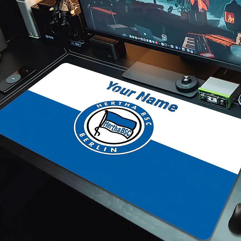 Hertha BSC Benutzerdefinierter Name Große Größe Mauspads Große Gaming Tischunterlage Rutschfest Laptop Tablet Großes Mauspads XXL Matte Mini-PC Spielmatte Mit Verriegeltem Rand