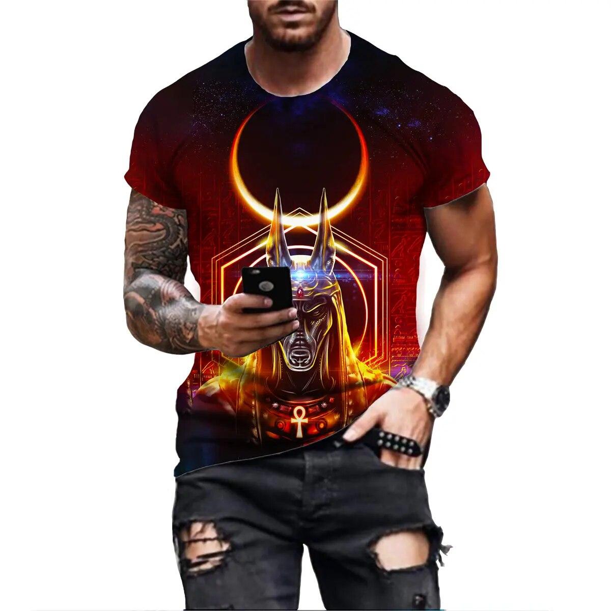 

Футболка с 3D принтом «Древний Египет», уличная футболка в стиле Харадзюку, модная повседневная крутая футболка с короткими рукавами для мужчин и женщин