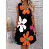 Fashion Women's Sleeveless Dress 3D Casual Color Printing Casual Dress