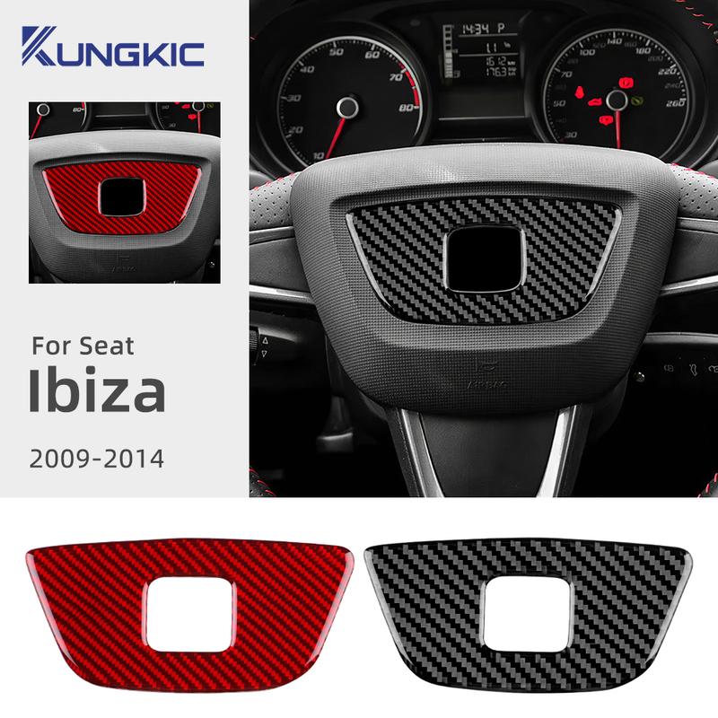 Pro Seat Ibiza 2012 2013 2014 LHD RHD Dekorativní Rám Středového Volantu Auta Spodní Lišta Příslušenství Skutečná Měkká Nálepka z Uhlíkových Vláken