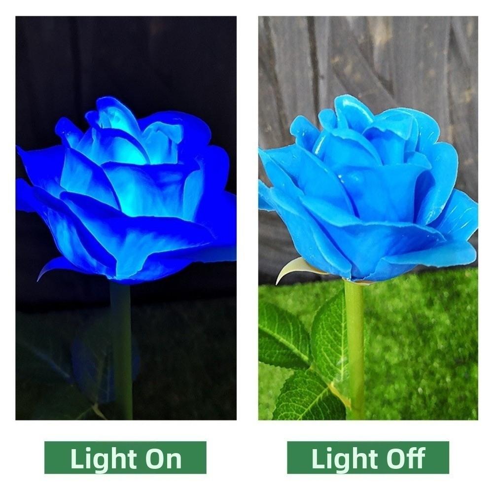 1 Head LED Simulated Solar Lights Waterproof 4 Colors Outdoor Decorative Solar Light Rose Flower Lawn Lamp