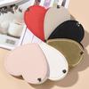 1pc Mini Heart Shaped Makeup Mirror Stainless Steel Portable PU Cover Rotary Cosmetic Mirrors Pocket Mirror Beauty Accessories