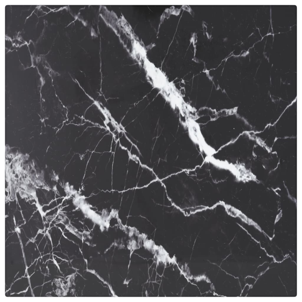 Vidaxl Blat Stołu, Czarny, 30X30 Cm, 6 Mm, Szkło Ze Wzorem Marmuru