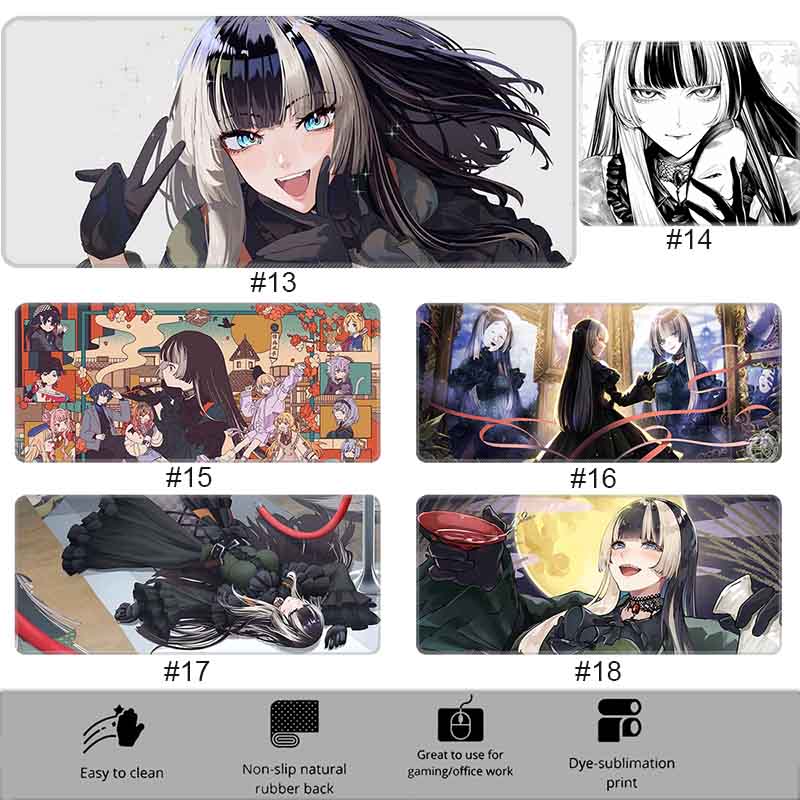 Gamer Large Mouse Pad Kawii Virtual Idol Rubber Mouse Mat Anime Girls J_Juufuutei R_Raden HD Mousepad Non-Slip Keyboard Pad