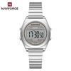 Original Women Digital Watch Stainless Steel Strap Waterproof Calendar Chronograph Night Pattern Lady Girl Casual Fashion Watch NF5066