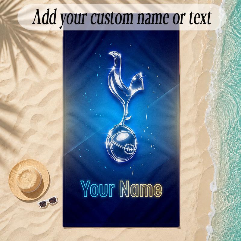 Beach TowelTottenham Hotspur FC Custom Name Text Personalized Soft Towel for Beach Pool Indoor Home Decor Gift