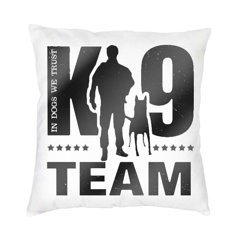 Luxury K9 Team Malinois Cushion Cover Polyester Belgian Shepherd Dog Throw Pillow Cases Living Room Home Decoration Pillowslip