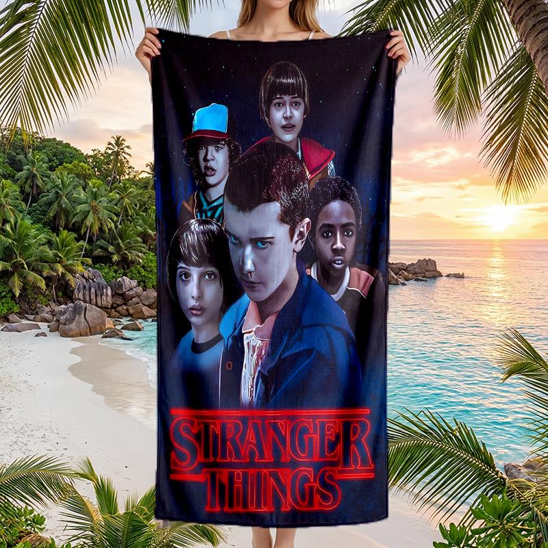Stranger Things Fashion Beach Towel: Ideal for Summer Adventures Soft, Absorbent and Quick Drying Suitable for Swimming and Bathing