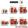 2D FLAT PRINTING 2pcs Curtains (Without Rod) Floral Red Celebration Design Holiday Easter Printed Curtains Polyester Curtains