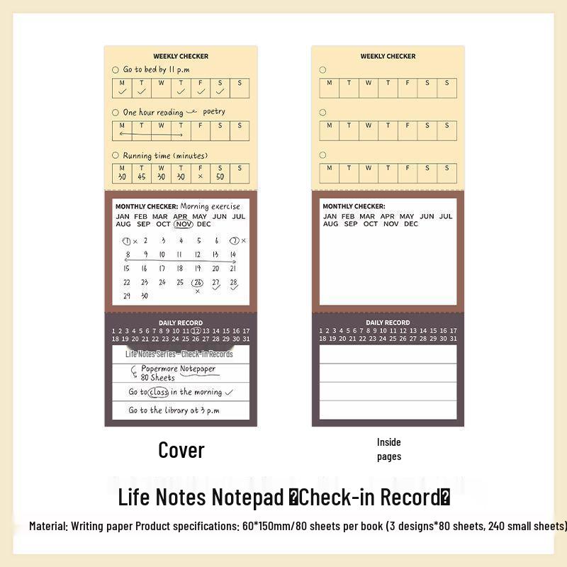 PaperMore Writable Sticky Notes: Life Essays Series for Simple Plans, Memos, and Lists