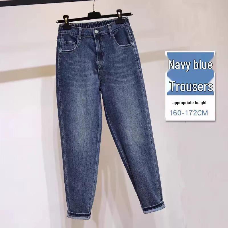 Women's Plus Size High Waist Harem Jeans for Spring/Fall - Breathable, Slimming, Pear-Shaped Fit
